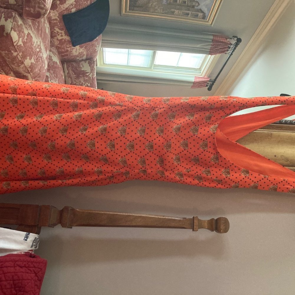Vibrant Orange Tiger Print Summer Dress - Picture 4 of 5